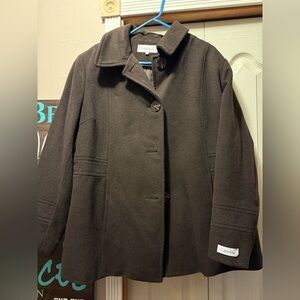 Calvin Klein Women's Dark Brown Pea Coat